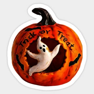 Ceramic Ghost in a Pumpkin Sticker